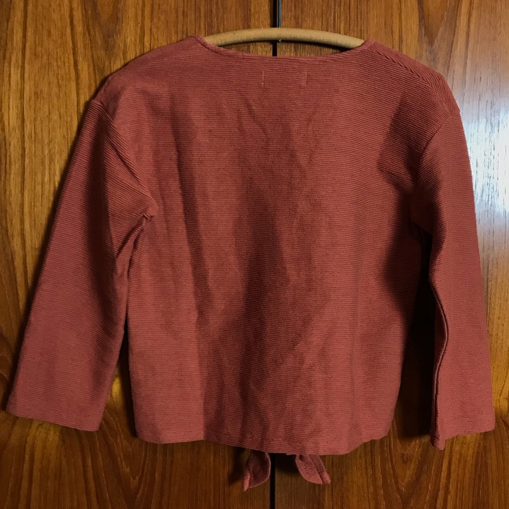 MADEWELL Texture & Thread Long Sleeve Tie-Front - Picture 5 of 8